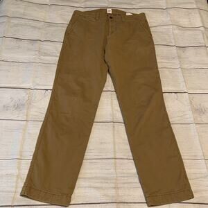 Gap Mens Size 34x32 Slim Flannel Lined Khaki Chino Pants Straight Leg